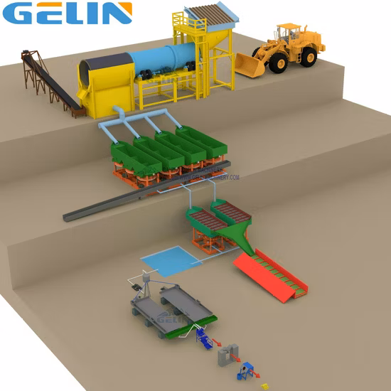 Alluvial River Sand Mine Gravity Separator Wash Mining Portable Washing Processing Machine for Mineral Gold Ore Diamond Tin Zircon Iron Coltan Chrome Manganese